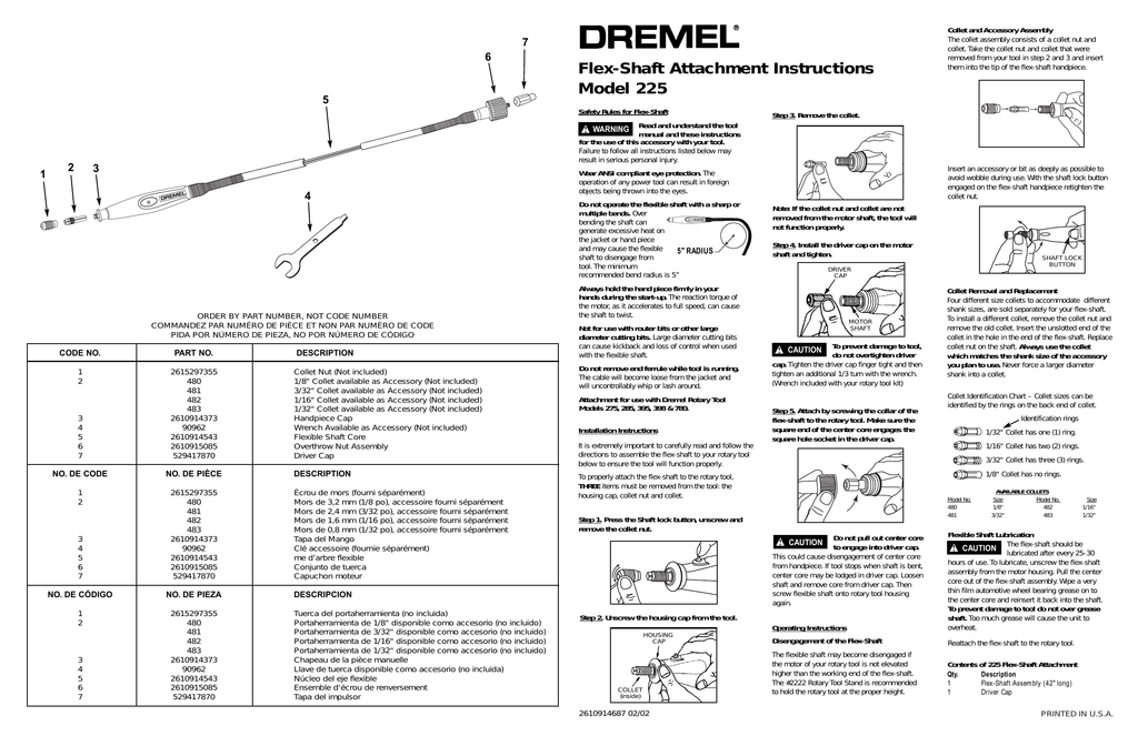 Komponen-Komponen Utama pada Flexible Shaft Attachment